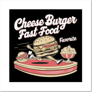 Cheese Burger Fast Food Favorite Posters and Art